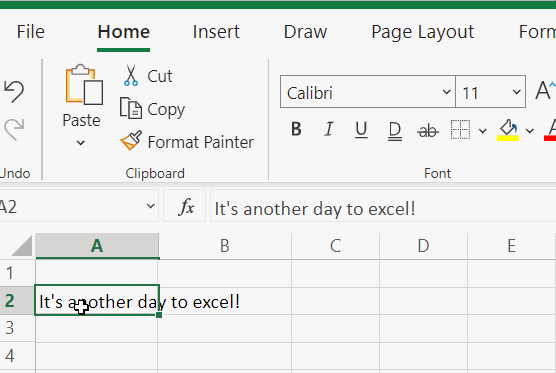 Cut selected cells with Excel shortcuts