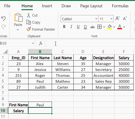 VLOOKUP Example