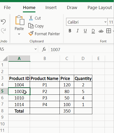 Move forward and backward Excel shortcut