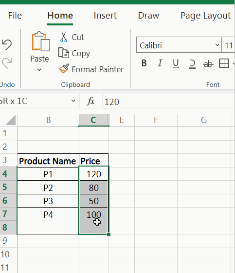 Calculating sum Excel shortcut