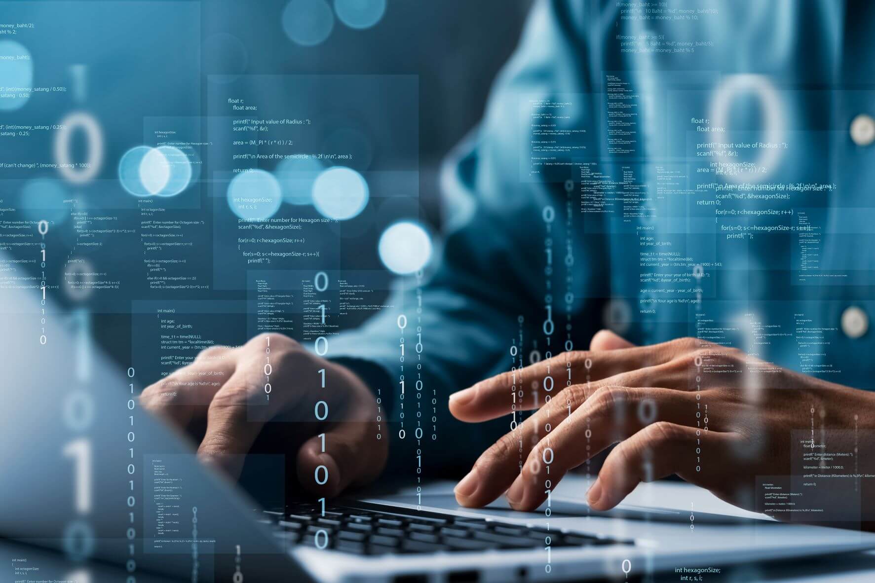Web designer using code