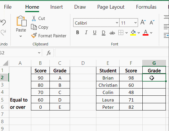 Approximate formula XLOOKUP
