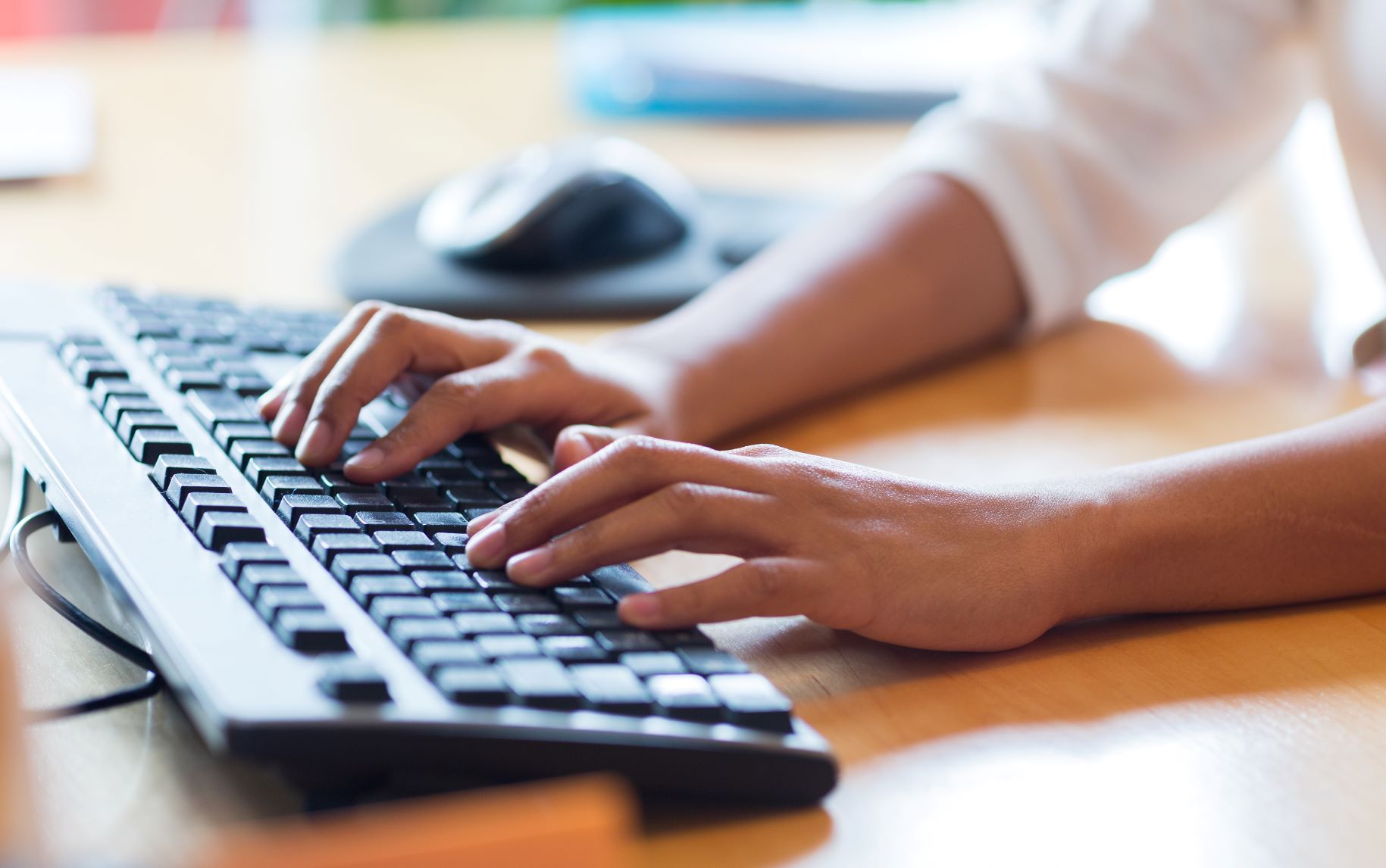 touch-typing position