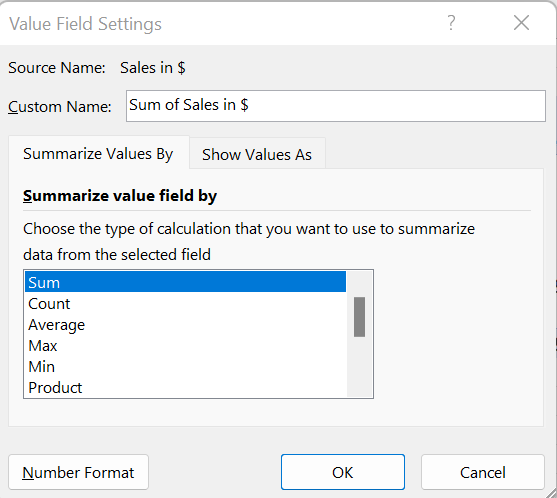 Summary example Pivot Table Summary example Pivot Table