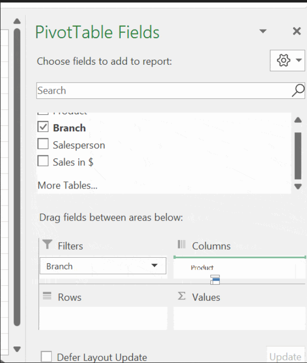 Data summary in PivotTable Data summary in PivotTable
