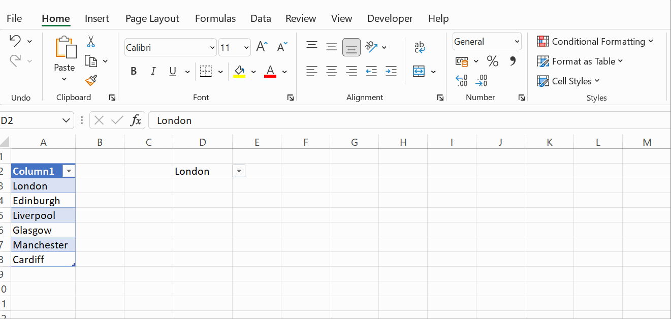 delete entry in drop down list