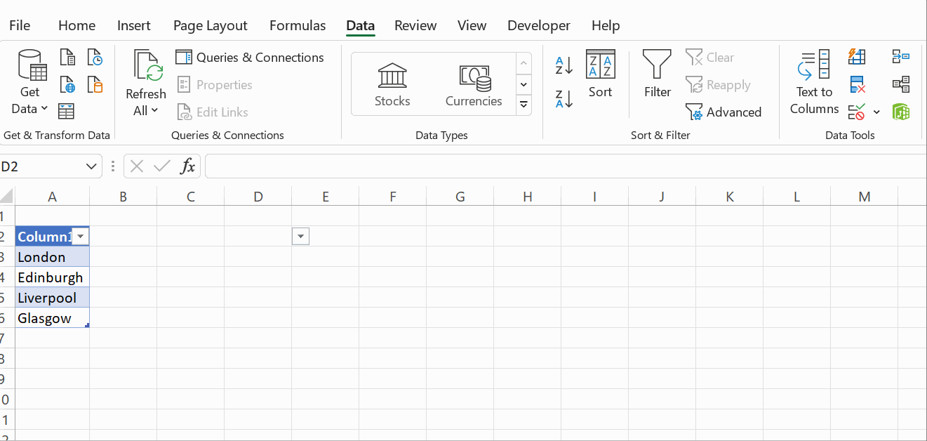 input message in drop down list