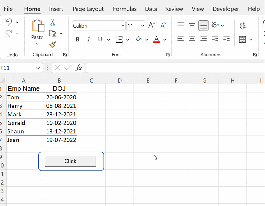 excel macro shortcut