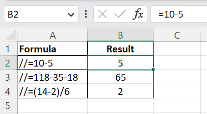 how to subtract in excel